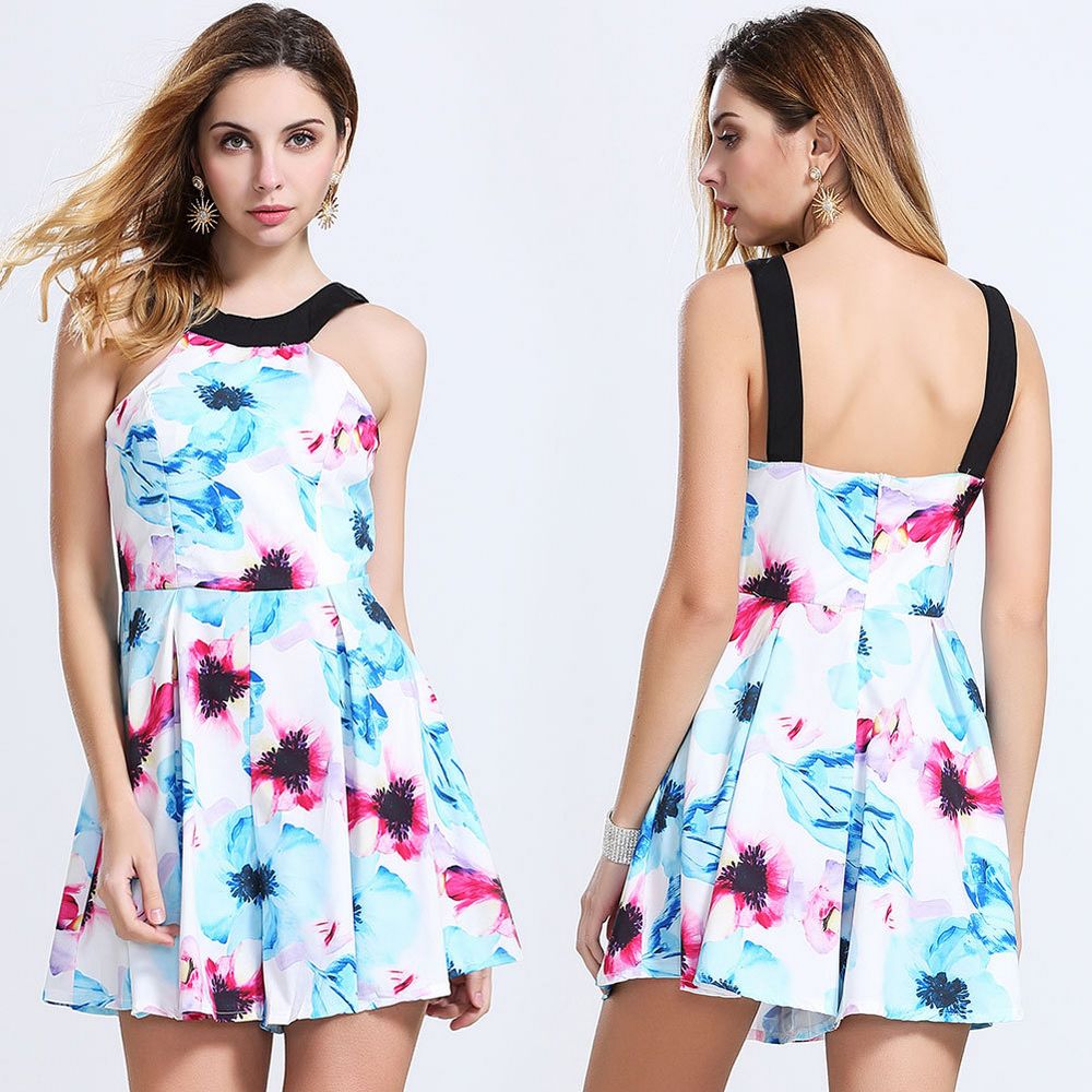 F2469 Beach Floral Mini Dress